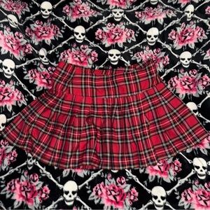 Tripp NYC Red & Black Plaid Circle Skirt